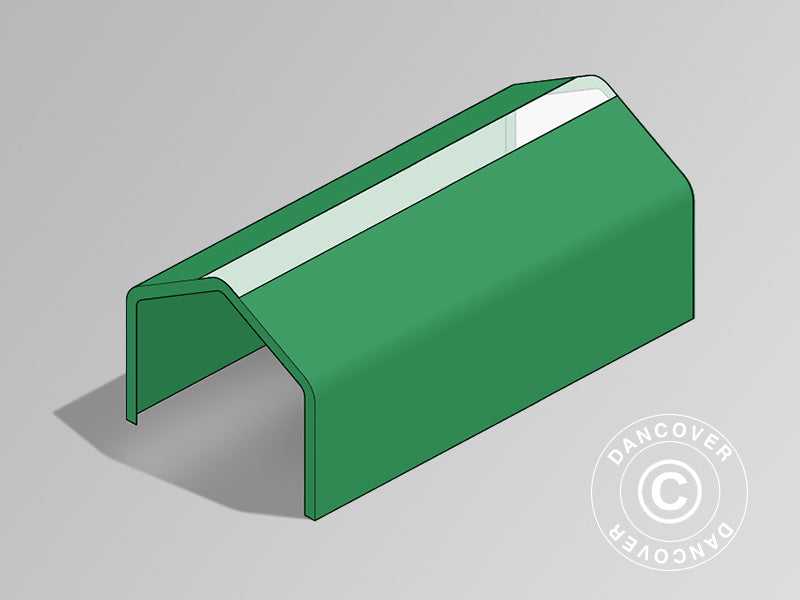 Toile de toit pour Tente de Stockage PRO 7x14m PVC avec lucarne, vert
