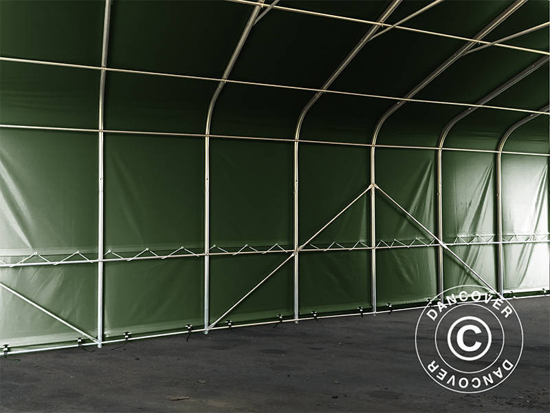 Storage shelter PRO 7x14x3.8 m PVC w/skylight, Green