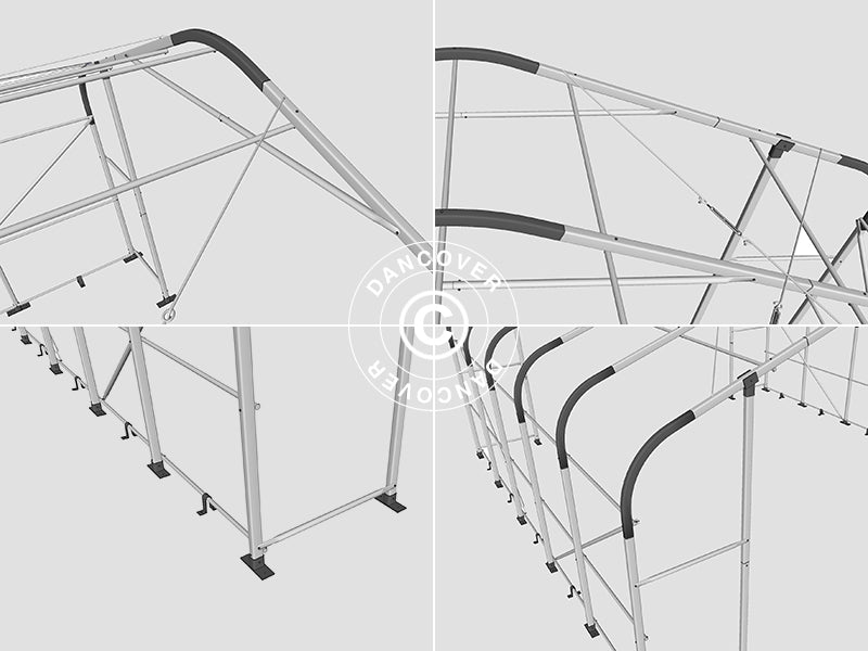 Lao varjualune PRO 7x14x3,8m, PVC koos laepaneeliga, Roheline