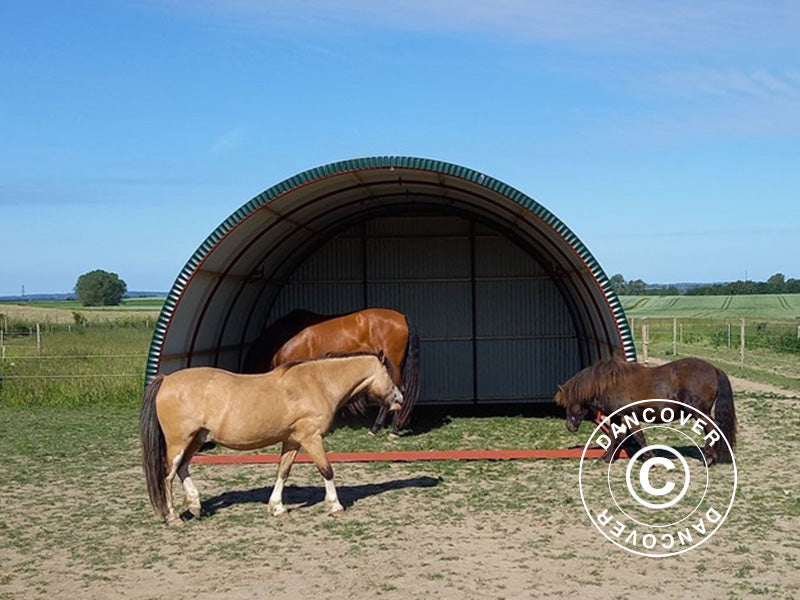 Livestock shelter/Arched storage shelter, 5x6x3.23 m, Dark Green