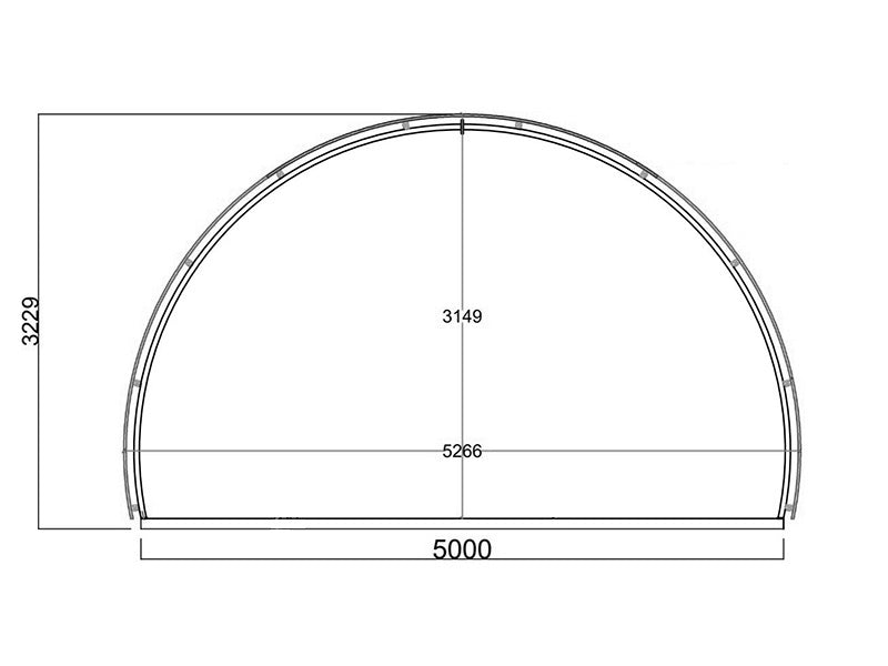 Abri pour bétail/Tente de stockage voûtée, 5x6x3,23m, Vert foncé