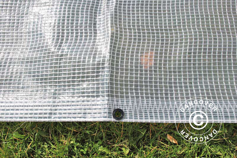 Tarpaulin 10x16 m, Net reinforced PE 200 g/m², Clear