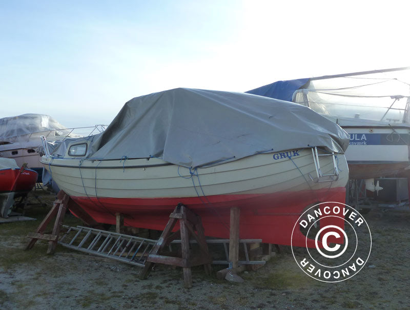 Pārklājs 4x6m, PVC 600g/m², Pelēks, Liesmu slāpējošs