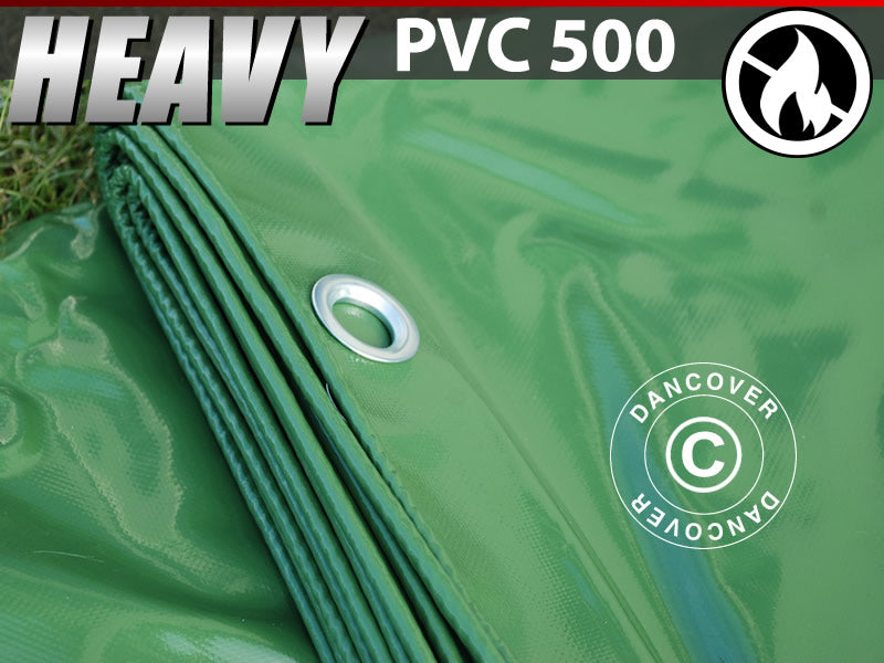 Lona 4x6m, PVC 500g/m², Verde, Retardador de chamas