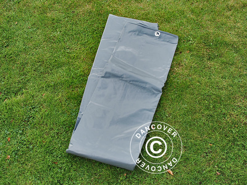 Tarpaulin 8x10 m, PVC 600 g/m², Grey, Flame retardant