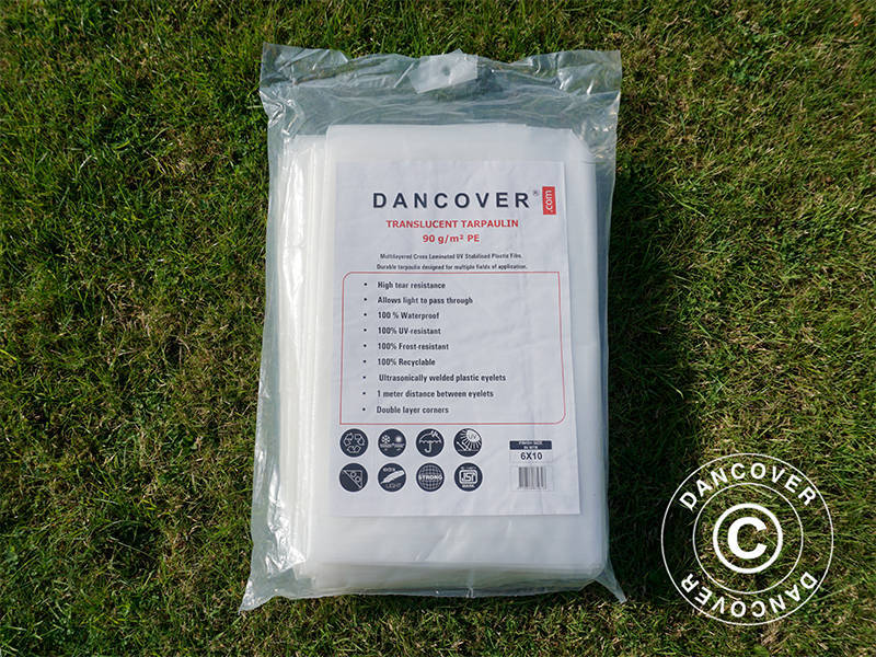 Tarpaulin 5x8 m, PE 90 g/m², Translucent