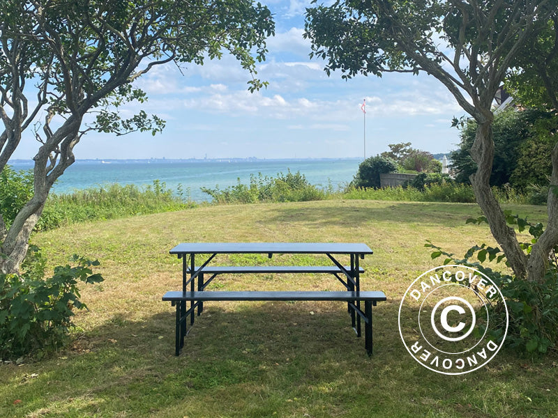 Biertisch-Set PRO 220x60x78cm, Schwarz