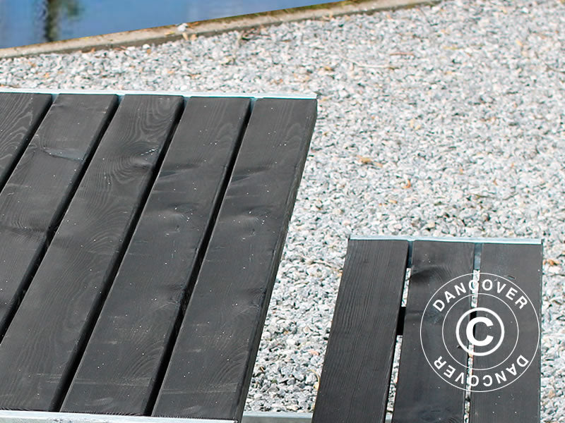 Picnic table, 1.85x1.8x0.72 m, Black