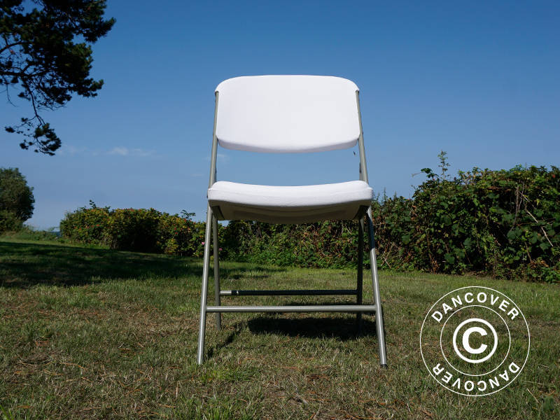 Folding Chair 48x43x89 cm, Light grey/White, 4 pcs.