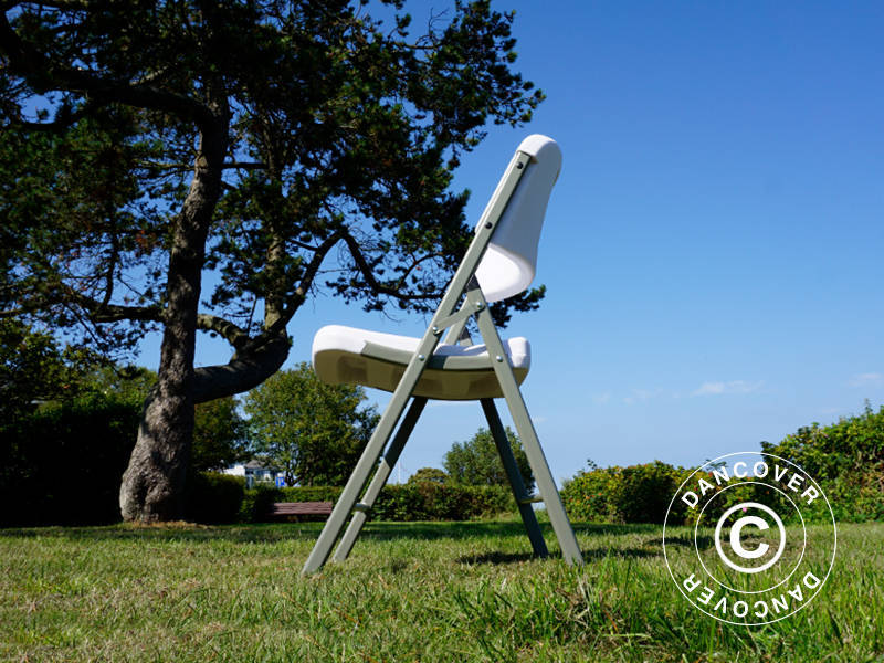 Folding Chair 48x43x89 cm, Light grey/White, 24 pcs.
