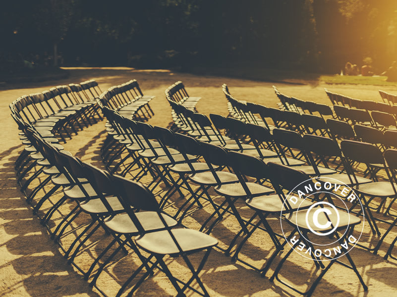 Sillas plegables 44x44x80cm, Negras, 24 uds.