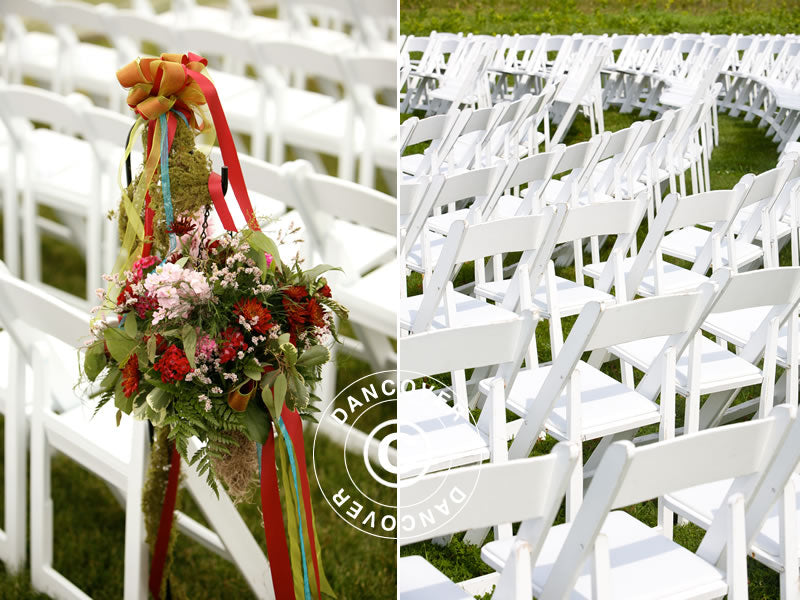 Kokoontaitettavat tuolit 44x46x77cm, Valkoinen, 8 kpl.