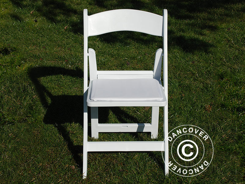 Padded Folding Chairs 44x46x77 cm, White, 24 pcs
