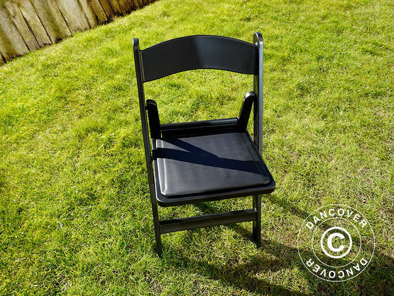 Padded Folding Chairs, Black, 44x46x77 cm, 4 pcs.