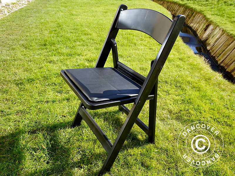 Padded Folding Chairs Black 44x46x77 cm, 8 pcs.