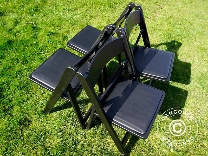 Padded Folding Chairs Black 44x46x77 cm, 8 pcs.