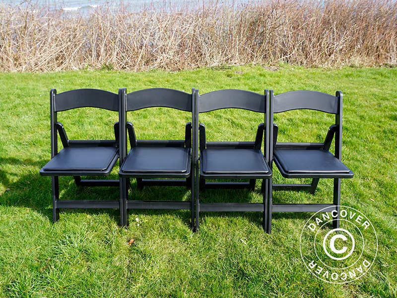 Padded Folding Chairs Black 44x46x77 cm, 8 pcs.