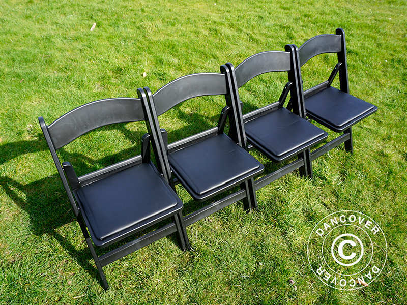 Padded Folding Chairs Black 44x46x77 cm, 8 pcs.