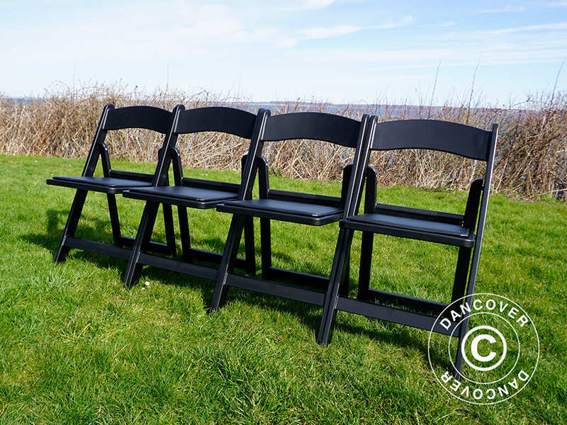 Padded Folding Chairs Black 44x46x77 cm, 8 pcs.