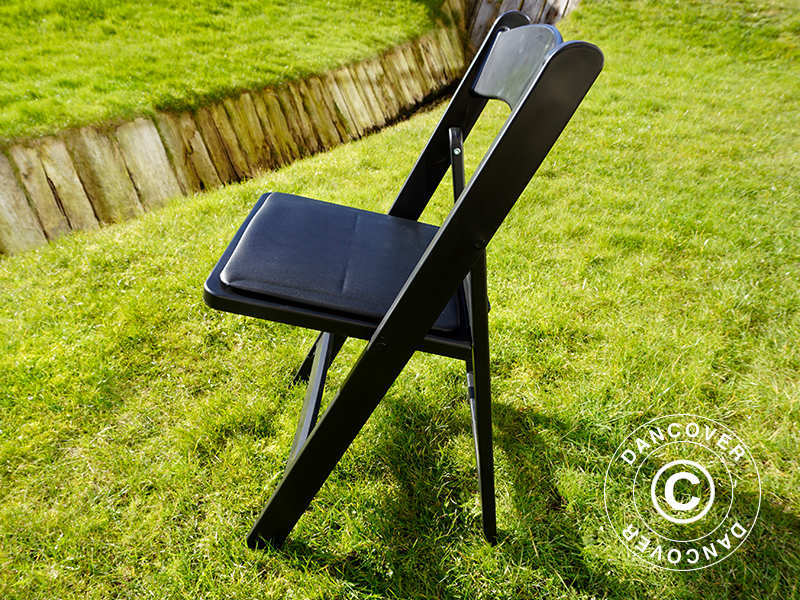 Padded Folding Chairs, Black, 44x46x77 cm, 24 pcs.