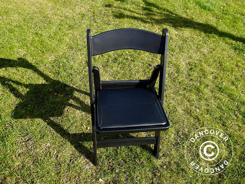 Padded Folding Chairs, Black, 44x46x77 cm, 24 pcs.