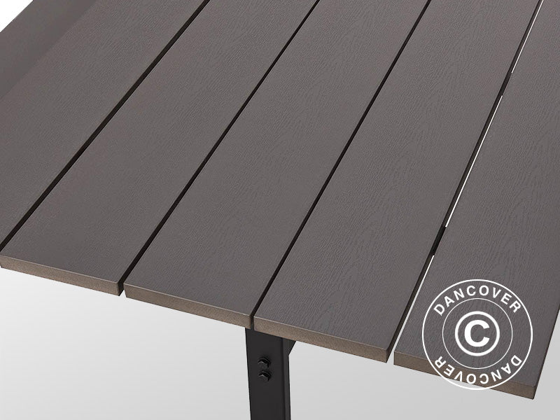 Picknicktafel met rugleuning, nonwood, 1,75x1,86m, Zwart/Antraciet