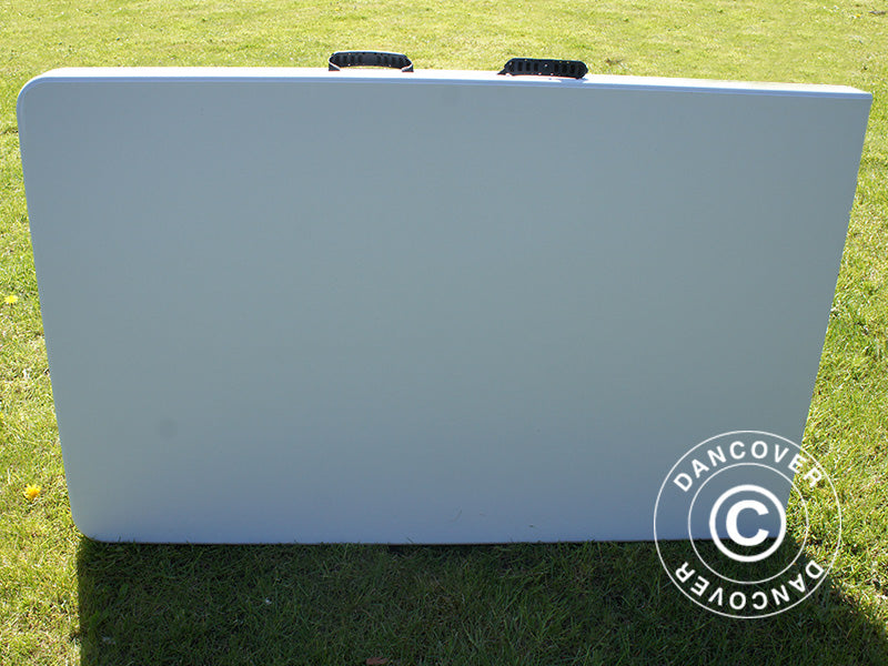 Conjunto para fiesta, 1 mesa plegable (240m) + 8 sillas, Gris claro/Blanco