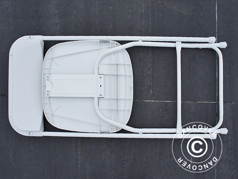 Conjunto de festa, 1 mesa dobrável (180cm) + 8 cadeiras, Luz cinza/Branco