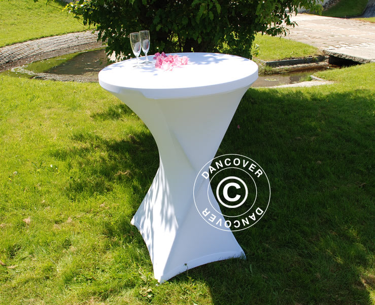 Stretch table cover Ø80x110 cm, White