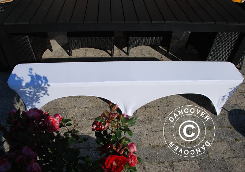 Elastische Bierbankhussen 183x28x43cm, Weiß