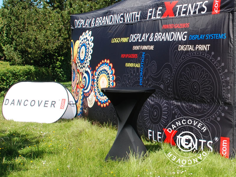 Stretch Tischüberzug Ø80x110cm, Schwarz