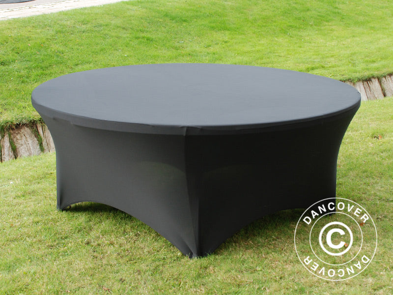 Stretch table cover Ø183x74 cm, Black