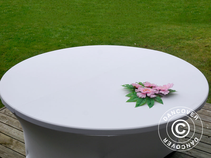 Stretch navlaka za stol Ø152x74cm, Bijela