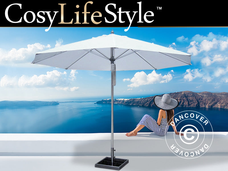 Parasol Bermuda, Ø3,5m, Blanc