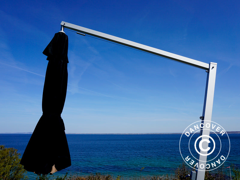 Freiarm-Sonnenschirm Bahamas, Ø4m, Schwarz