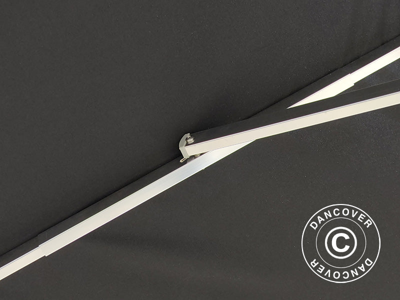 Freiarm-Sonnenschirm Antigua, 3x4m, Schwarz