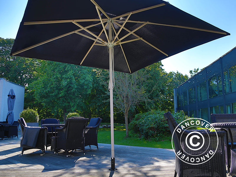 Pied de parasol pour terrasse en bois, Noir