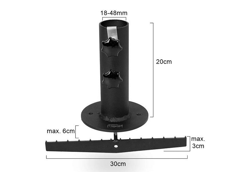 Pied de parasol pour terrasse en bois, Noir
