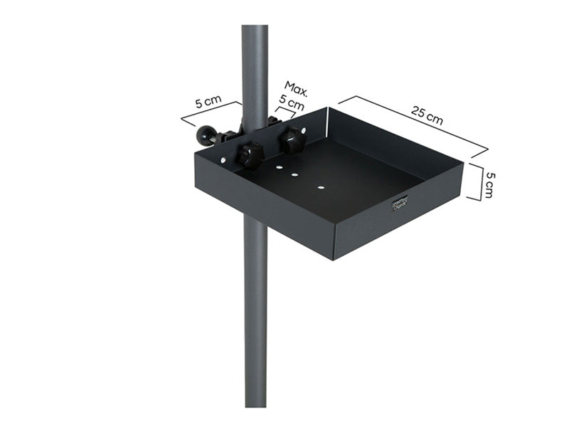 Mesa para Parasol, 25x25cm, Negra, 1 ud.