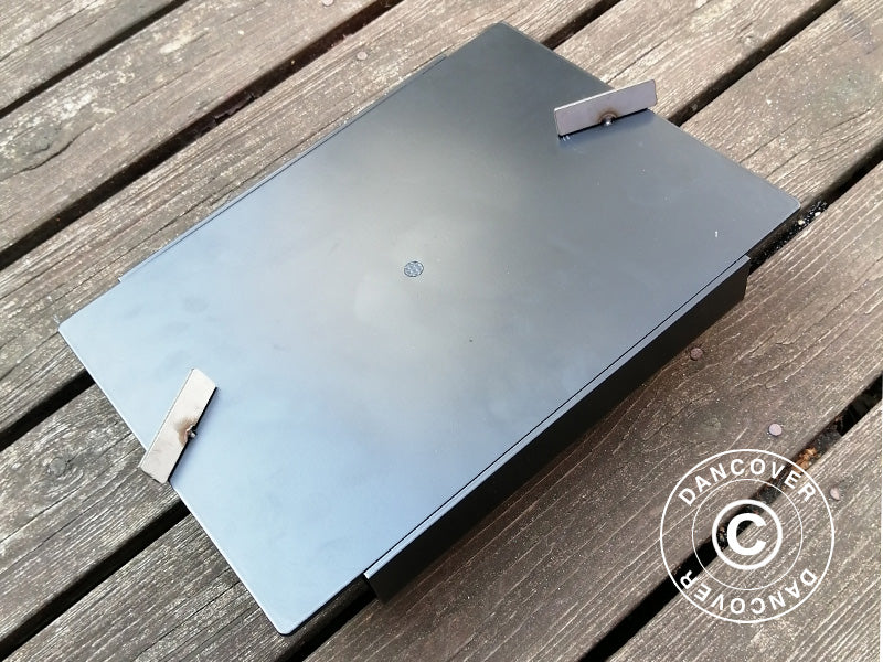 Base de parasol sur pied pour terrasse en bois, 25x25cm, Noir