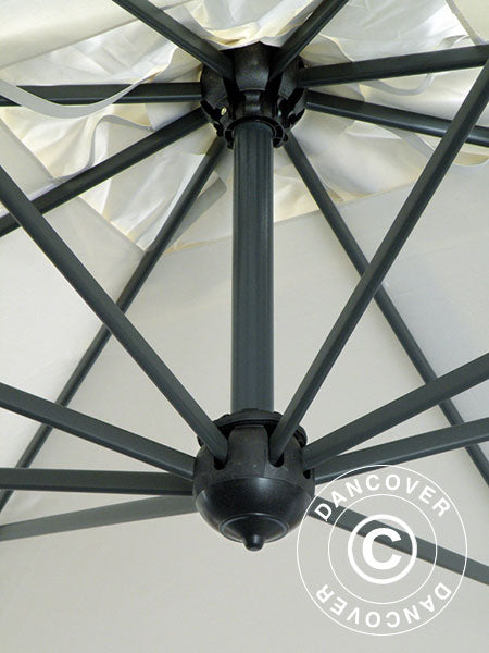 Cantilever parasol Napoli Braccio with valance, 3x3 m, Ecru