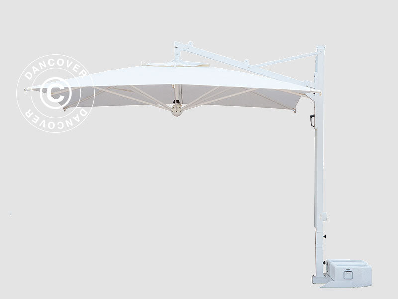 Parasol déporté Galileo White, 3x3m, Écru