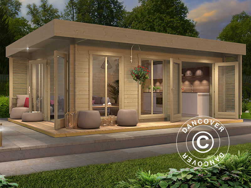 Wooden Cabin Vienna, 5.7x3.8x2.45 m, 40 mm, Natural