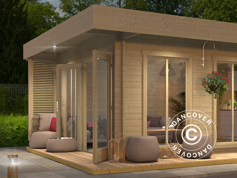 Wooden Cabin Vienna, 5.7x3.8x2.45 m, 40 mm, Natural