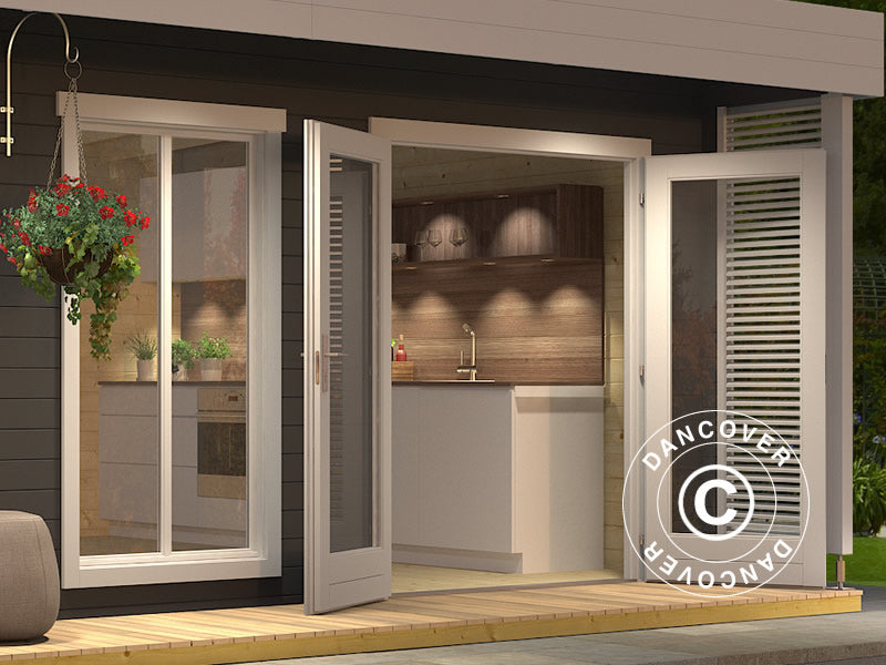 Wood Cabin Vienna 5,7x3,8x2,45m 40mm Dark Grey