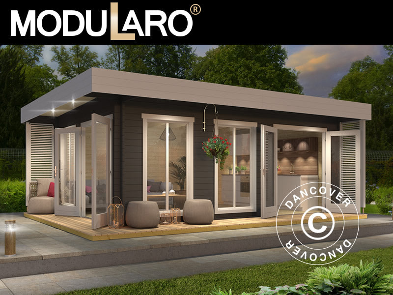 Wood Cabin Vienna 5,7x3,8x2,45m 40mm Dark Grey