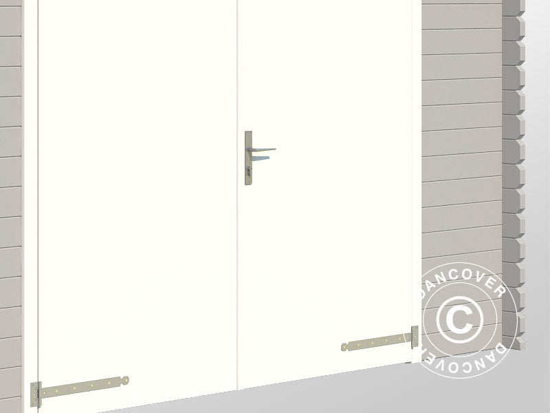 Drvena garaža Rauma, 3,8x5,4x2,74m, 40mm, Svijetlo siva