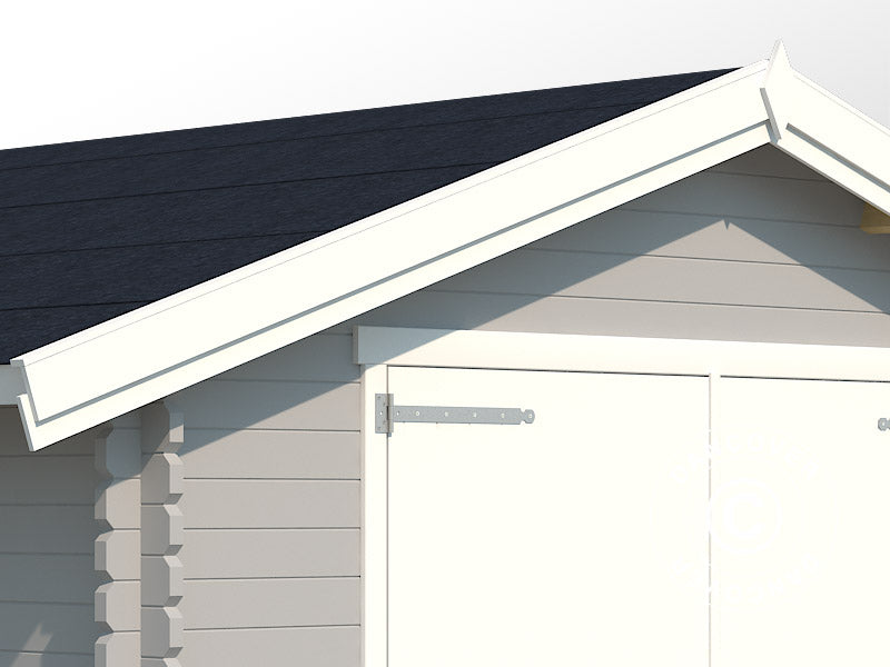 Holzgarage Rauma, 3,8x5,4x2,74m, 40mm, Hellgrau