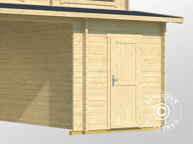 Doppelgarage, Carport aus Holz Vaasa, 7,8x5,2x3,21m, 44mm, Natur