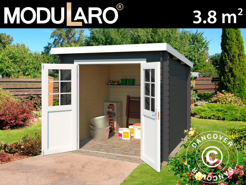 Wooden Shed Hagen 2.3x1.75x2.11 m, 28 mm, 3.8 m², Dark Grey